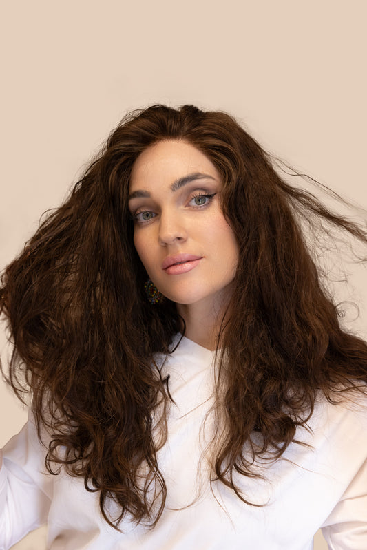 Flowing Mocha Waves | LACE TOP