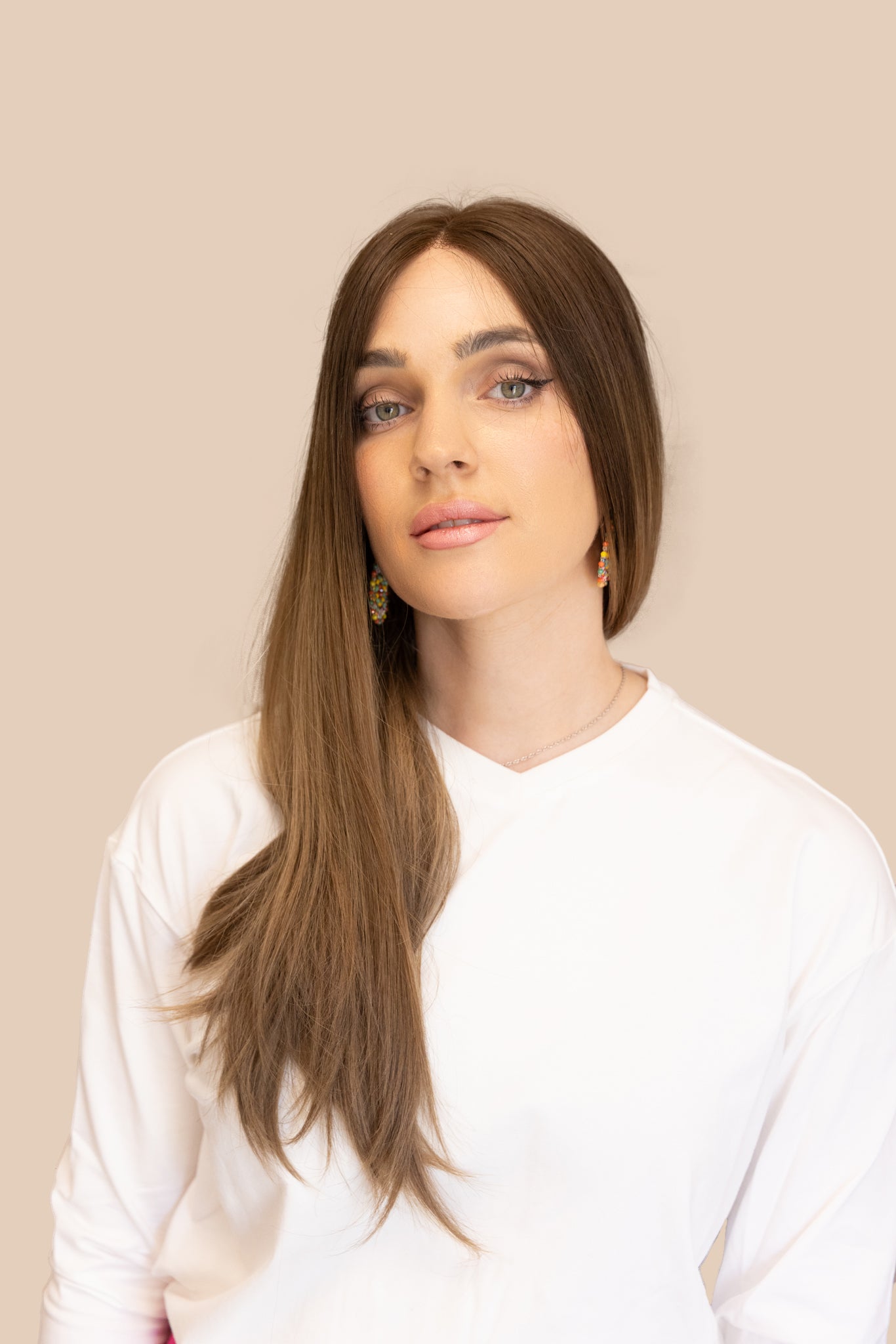 Silky Beige Flow | LACE TOP